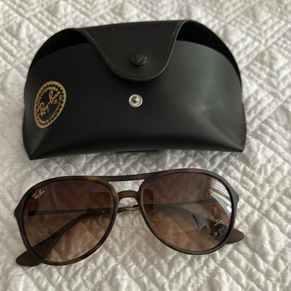 Ray-Ban Alex Havana Aviator Sunglasses with Case